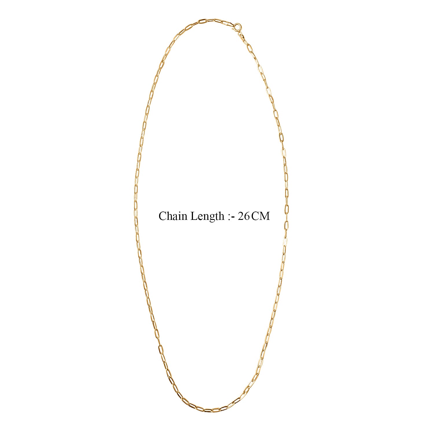 Maestro Collection - 9K Yellow Gold Paperclip Necklace (Size - 24) with Spring Ring Clasp.