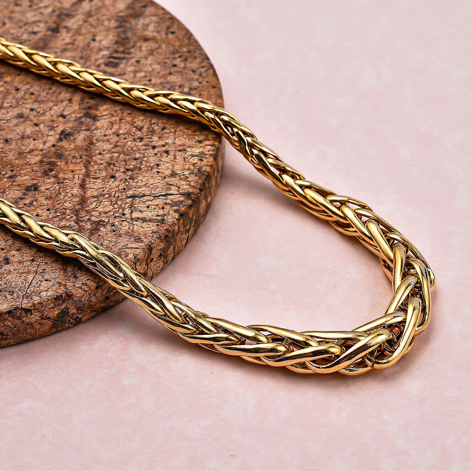 Maestro Collection - 9K Yellow Gold Graduated Spiga Necklace (Size - 20), Gold Wt. 11.20 Gms