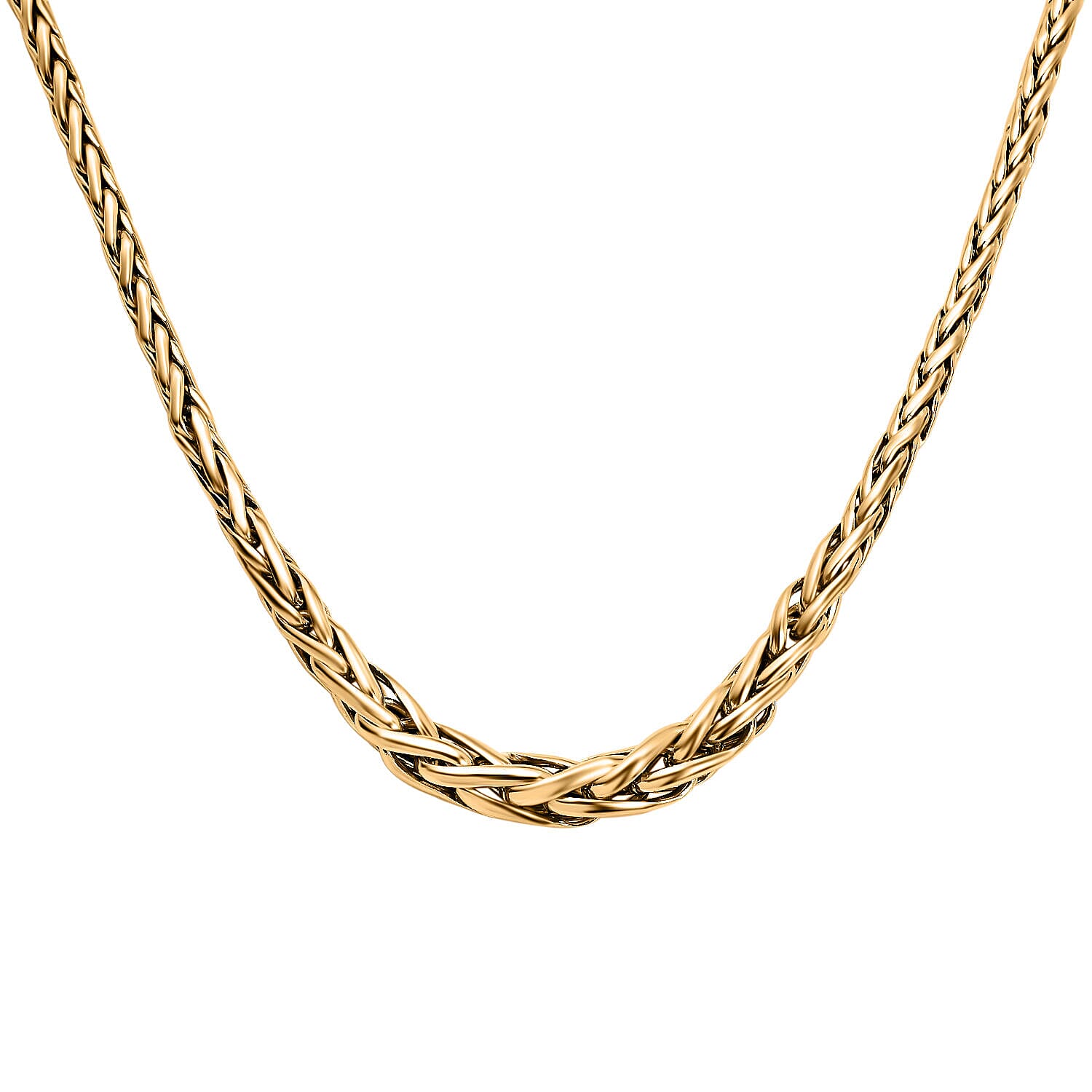 Maestro Collection - 9K Yellow Gold Graduated Spiga Necklace (Size - 20), Gold Wt. 11.20 Gms