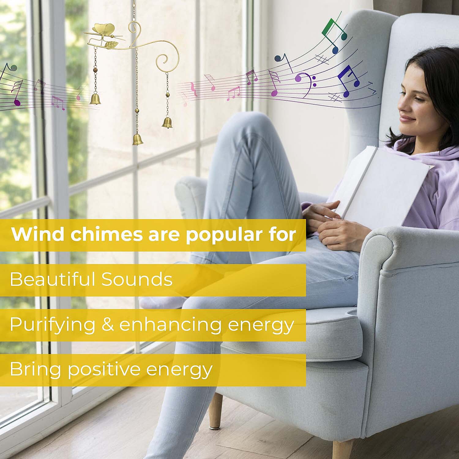 Hanging Decoration (Size 16x48x1 cm) - Yellow & Yellow