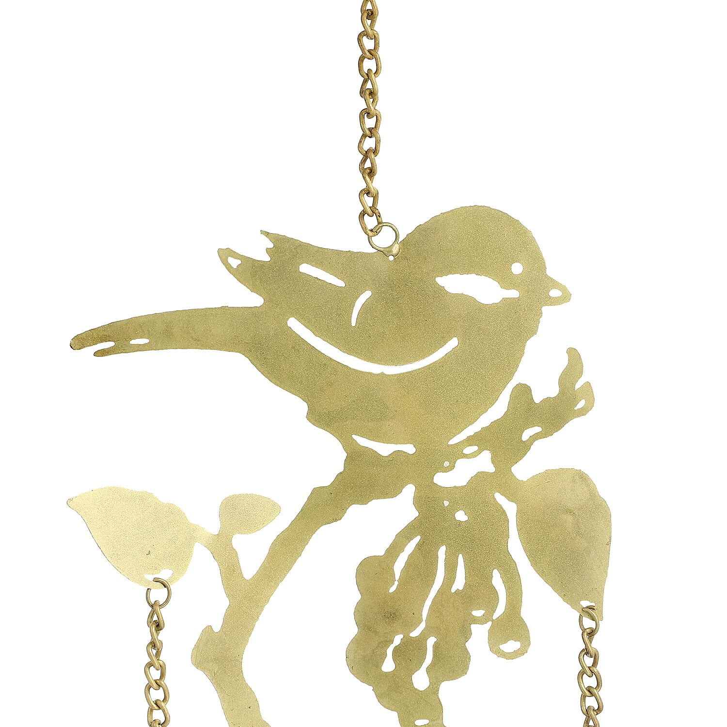 Antique Look Brass Finish Metal Wind Chime - Sparrow