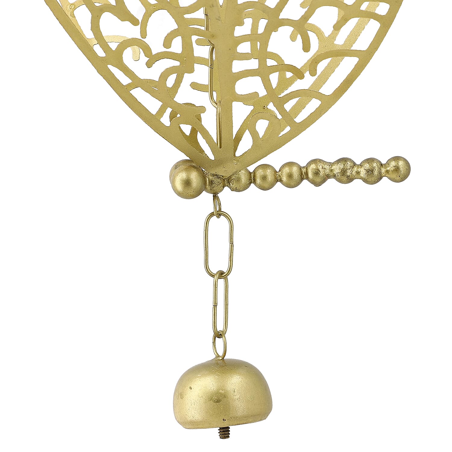 Antique Look Brass Finish Metal Wind Chime - Dragonfly