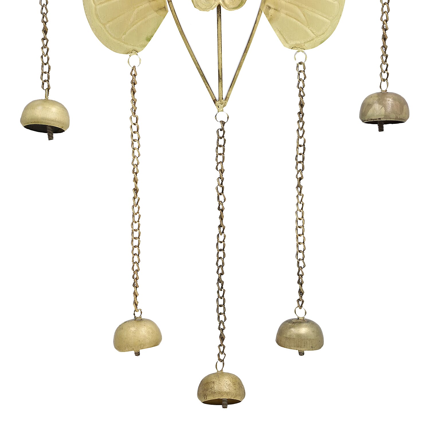 Closeout Deal Antique Look Brass Finish Metal Wind Chime Miniature Bells - Big Butterfly