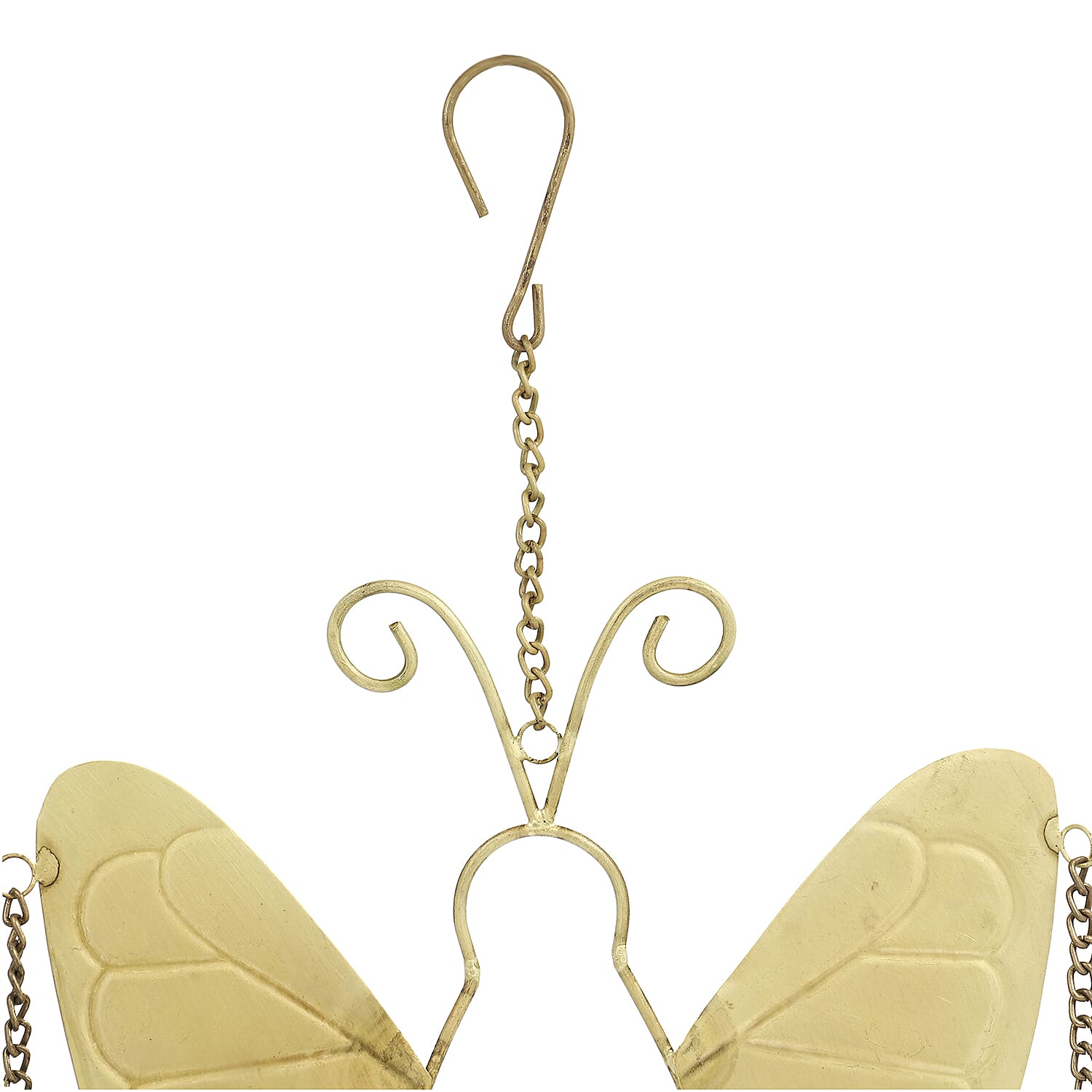 Closeout Deal Antique Look Brass Finish Metal Wind Chime Miniature Bells - Big Butterfly