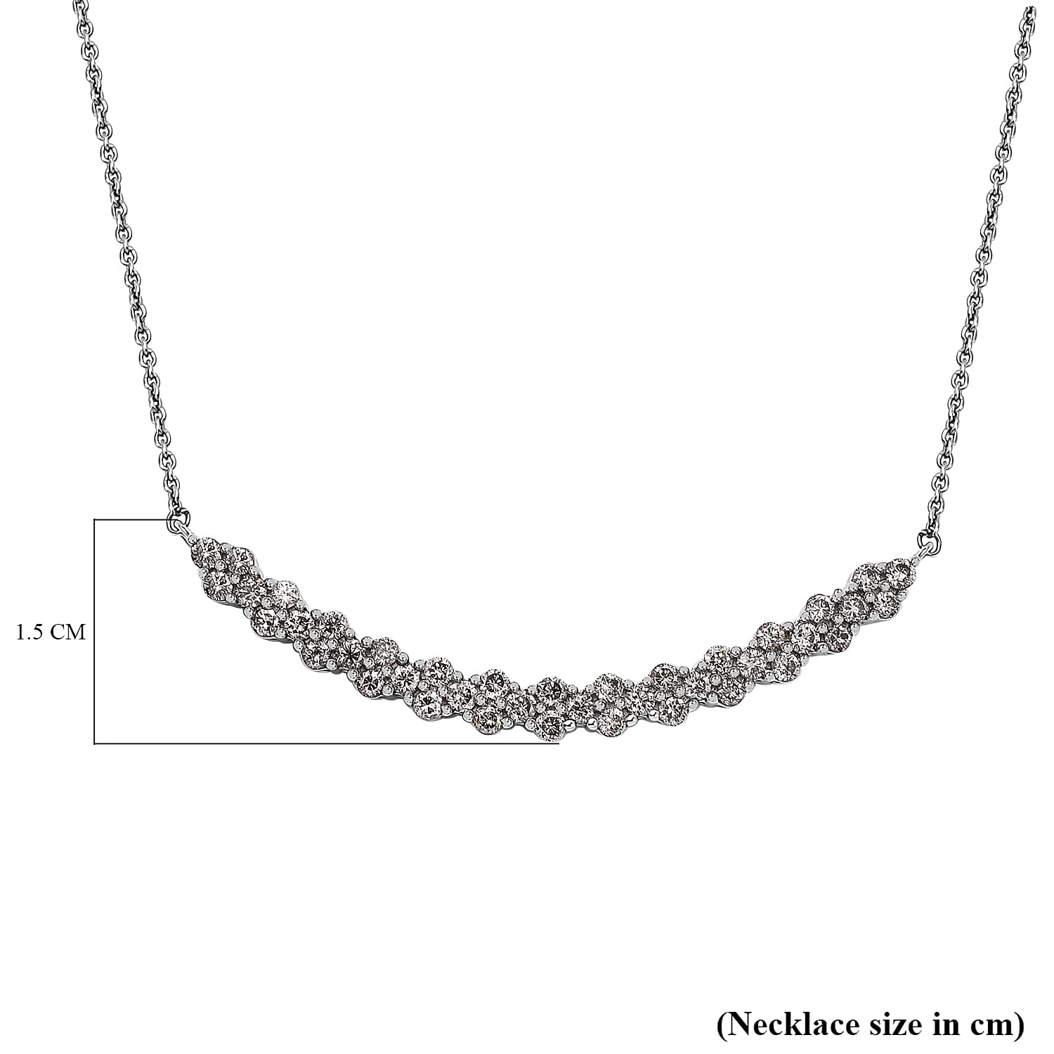 9K White Gold Diamond (I1-I2-G-H) Necklace (Size - 16-18) 1.00 Ct