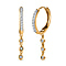 Diamond Half Hoop Earrings (with Claps) in 18K Vermeil Yellow Gold Plated Sterling Silver 0.186 Ct.