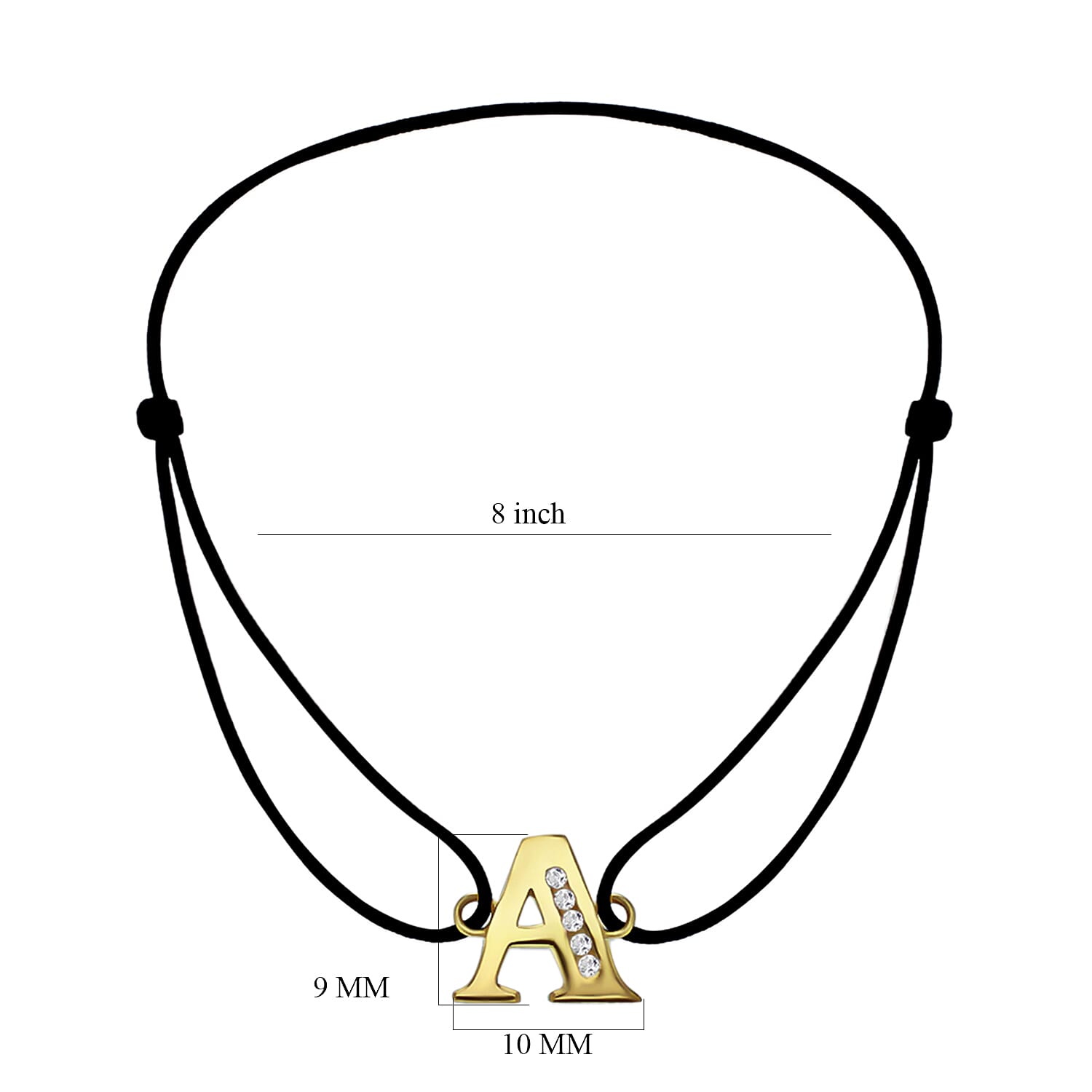 9K Yellow Gold  A   Cubic Zirconia  Bracelet (Size - 8) 0.03 ct,  Gold Wt. 0.51 Gms  0.025  Ct.