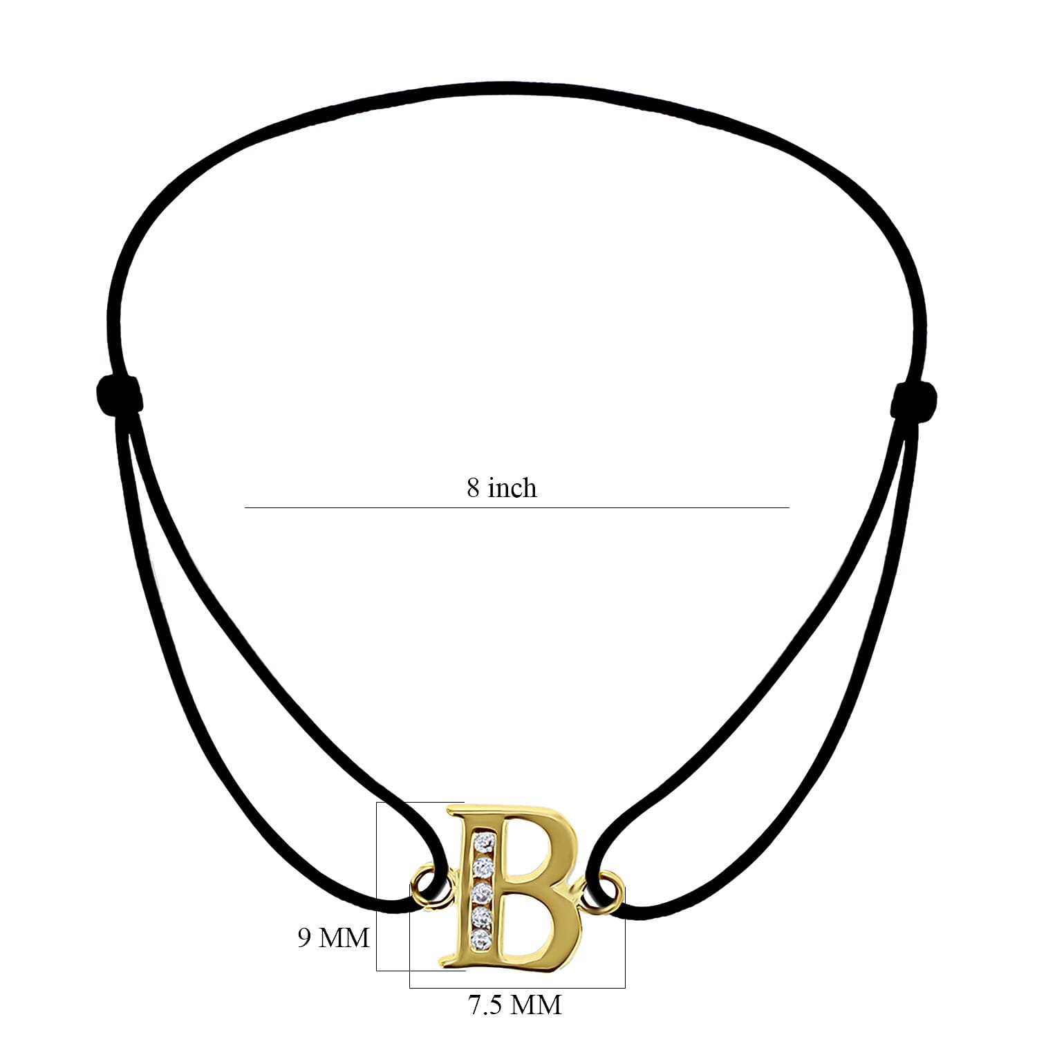 9K Yellow Gold  A   Cubic Zirconia  Bracelet (Size - 8) 0.03 ct,  Gold Wt. 0.46 Gms  0.025  Ct.