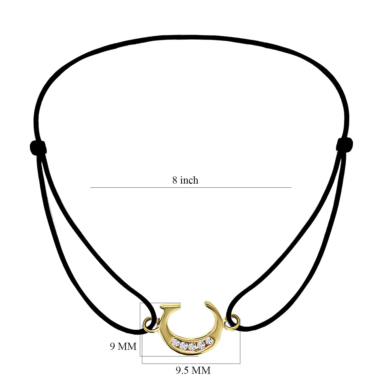 9K Yellow Gold  A   Cubic Zirconia  Bracelet (Size - 8) 0.03 ct,  Gold Wt. 0.42 Gms  0.025  Ct.