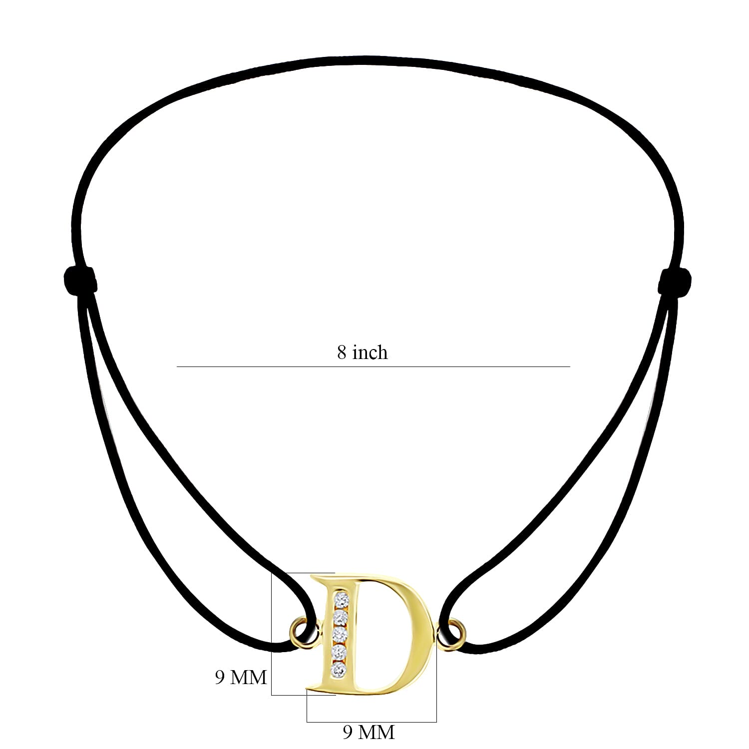 9K Yellow Gold  A   Cubic Zirconia  Bracelet (Size - 8) 0.03 ct,  Gold Wt. 0.45 Gms  0.025  Ct.