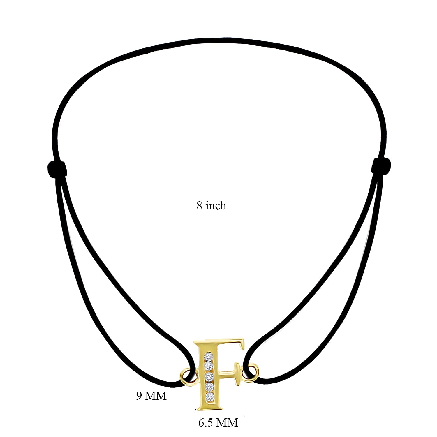 9K Yellow Gold  A   Cubic Zirconia  Bracelet (Size - 8) 0.03 ct,  Gold Wt. 0.37 Gms  0.025  Ct.