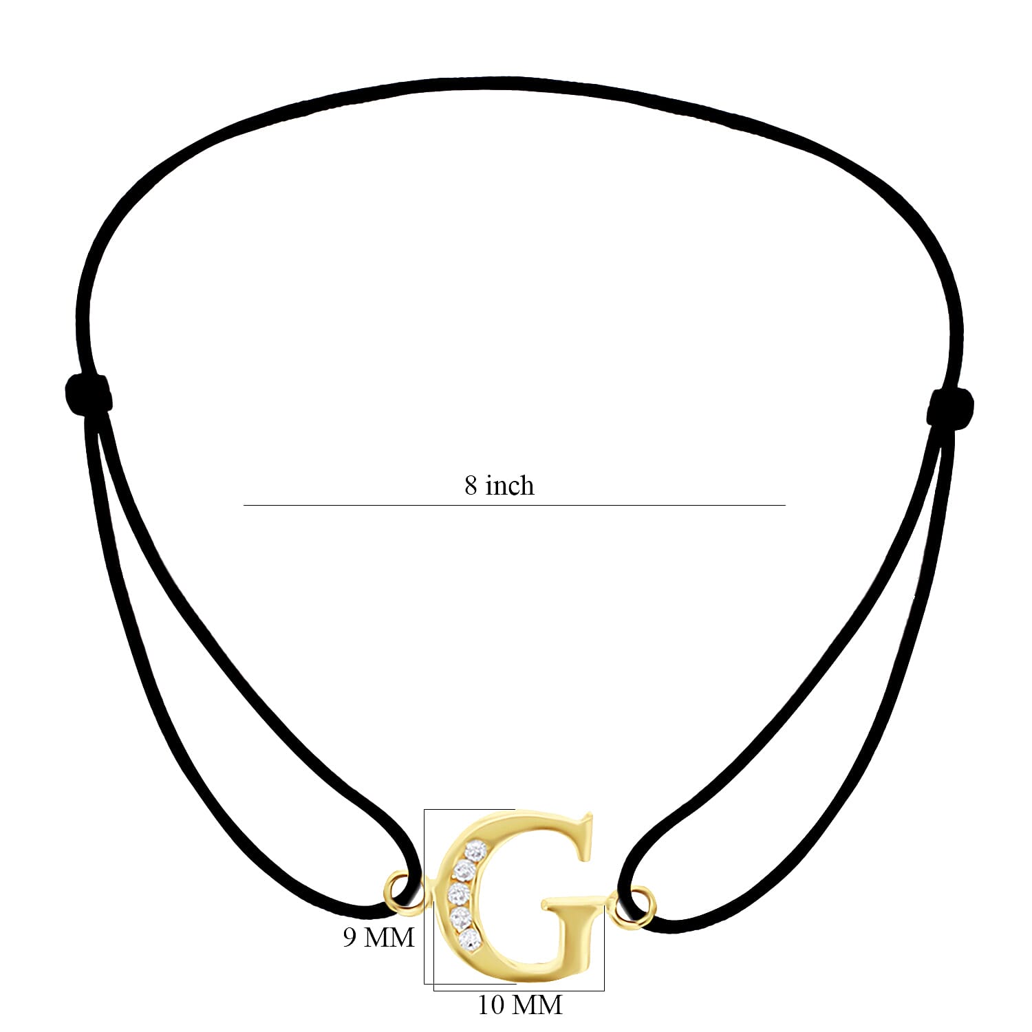 9K Yellow Gold  A   Cubic Zirconia  Bracelet (Size - 8) 0.03 ct,  Gold Wt. 0.48 Gms  0.025  Ct.