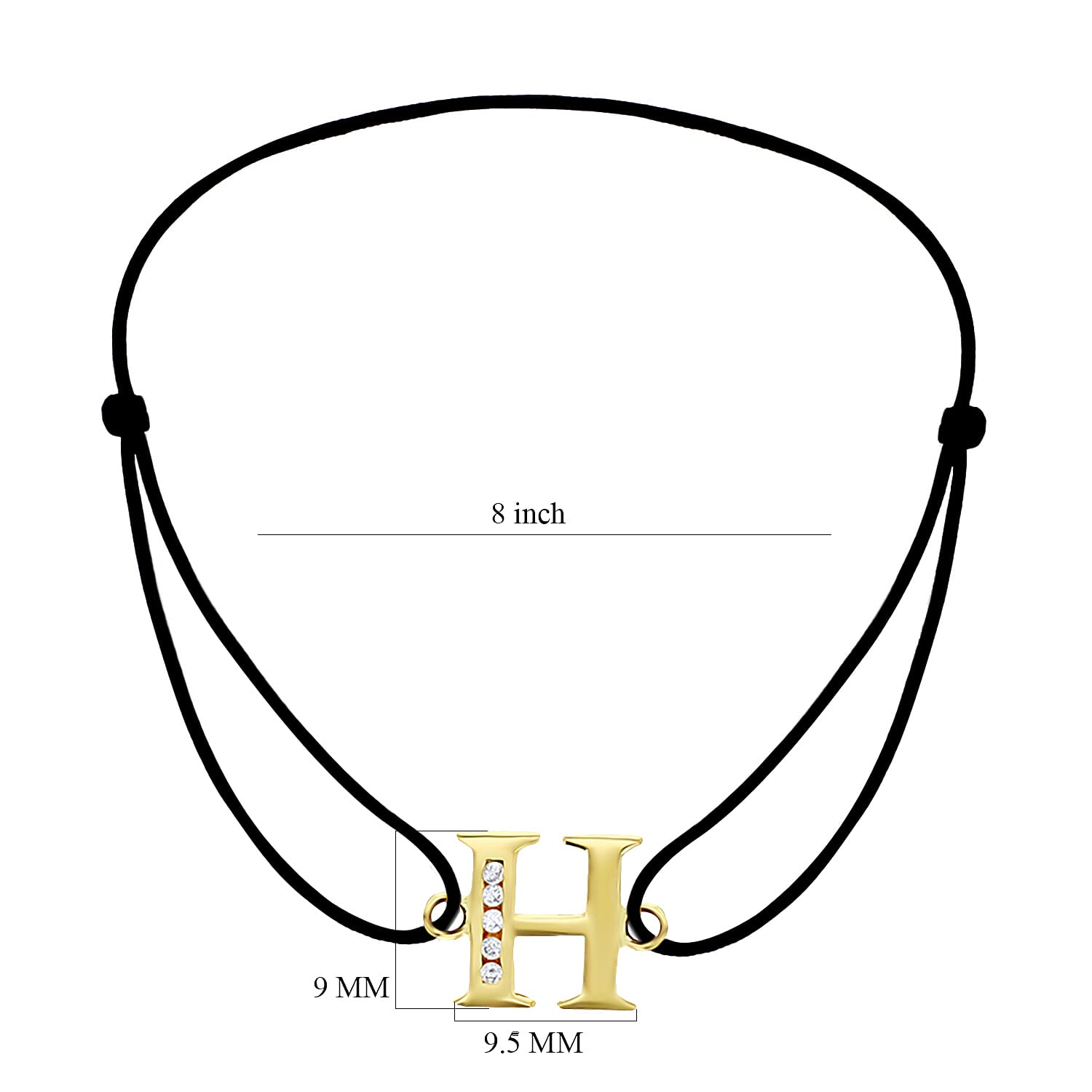 9K Yellow Gold  A   Cubic Zirconia  Bracelet (Size - 8) 0.03 ct,  Gold Wt. 0.52 Gms  0.025  Ct.