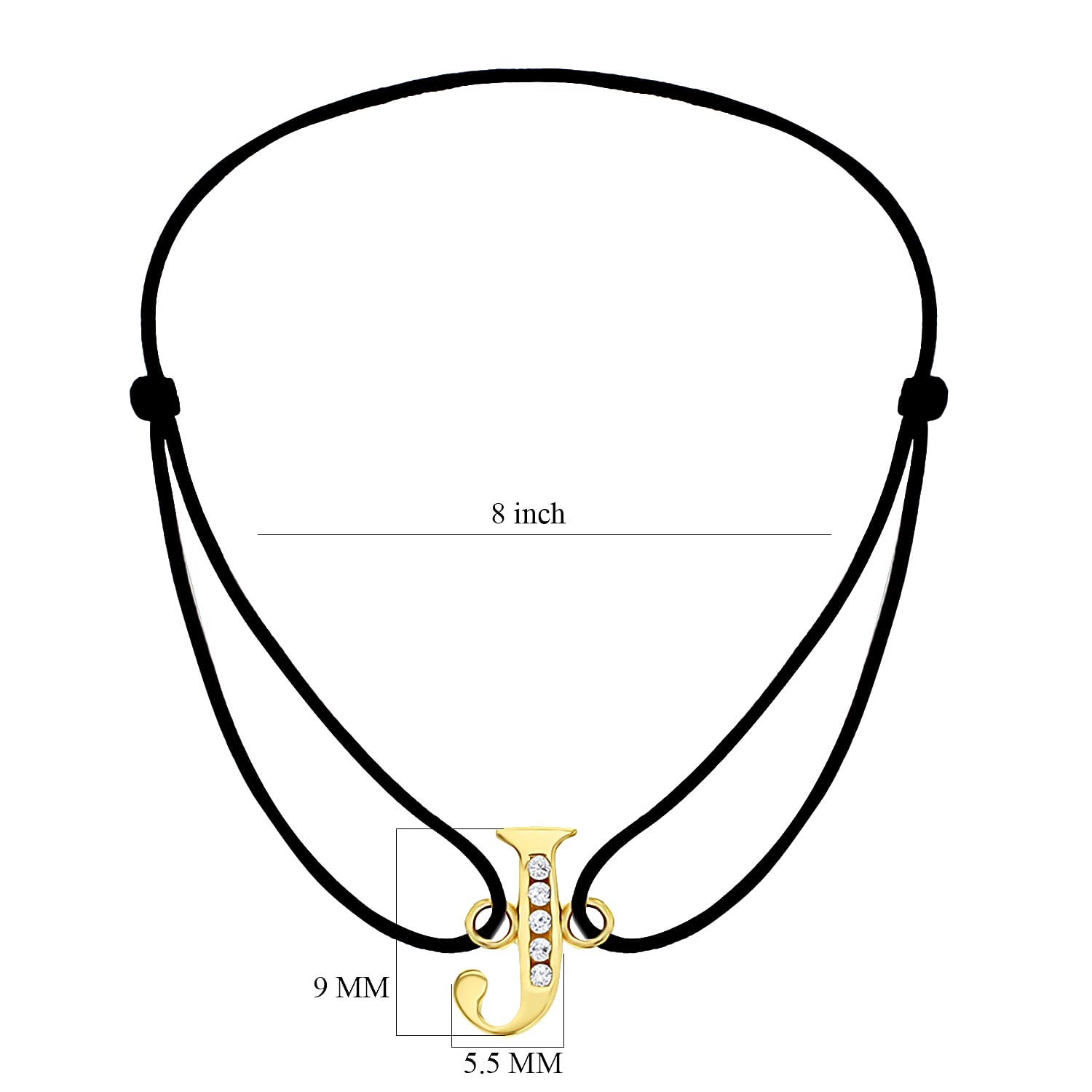 9K Yellow Gold  A   Cubic Zirconia  Bracelet (Size - 8) 0.03 ct,  Gold Wt. 0.33 Gms  0.025  Ct.