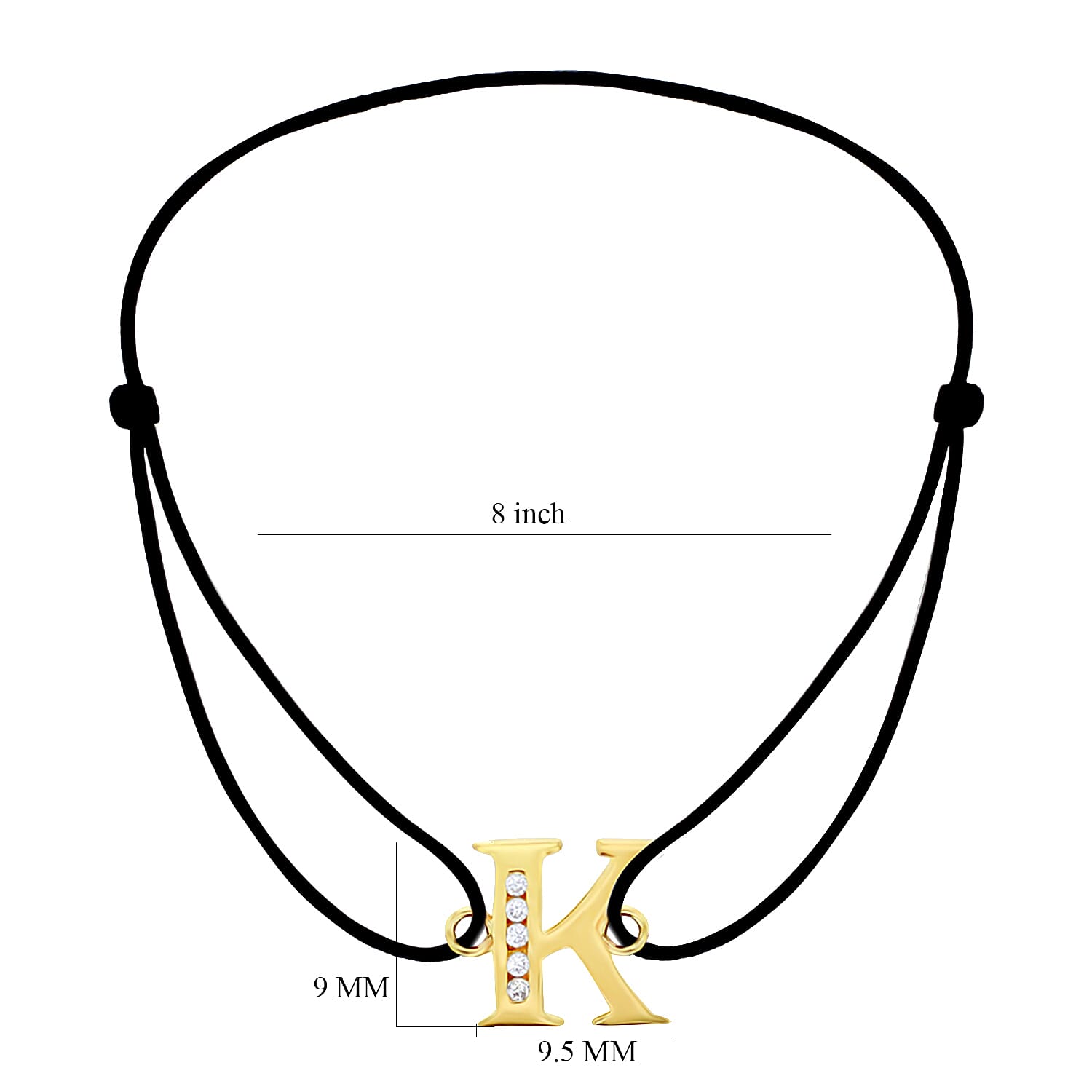 9K Yellow Gold  A   Cubic Zirconia  Bracelet (Size - 8) 0.03 ct,  Gold Wt. 0.52 Gms  0.025  Ct.