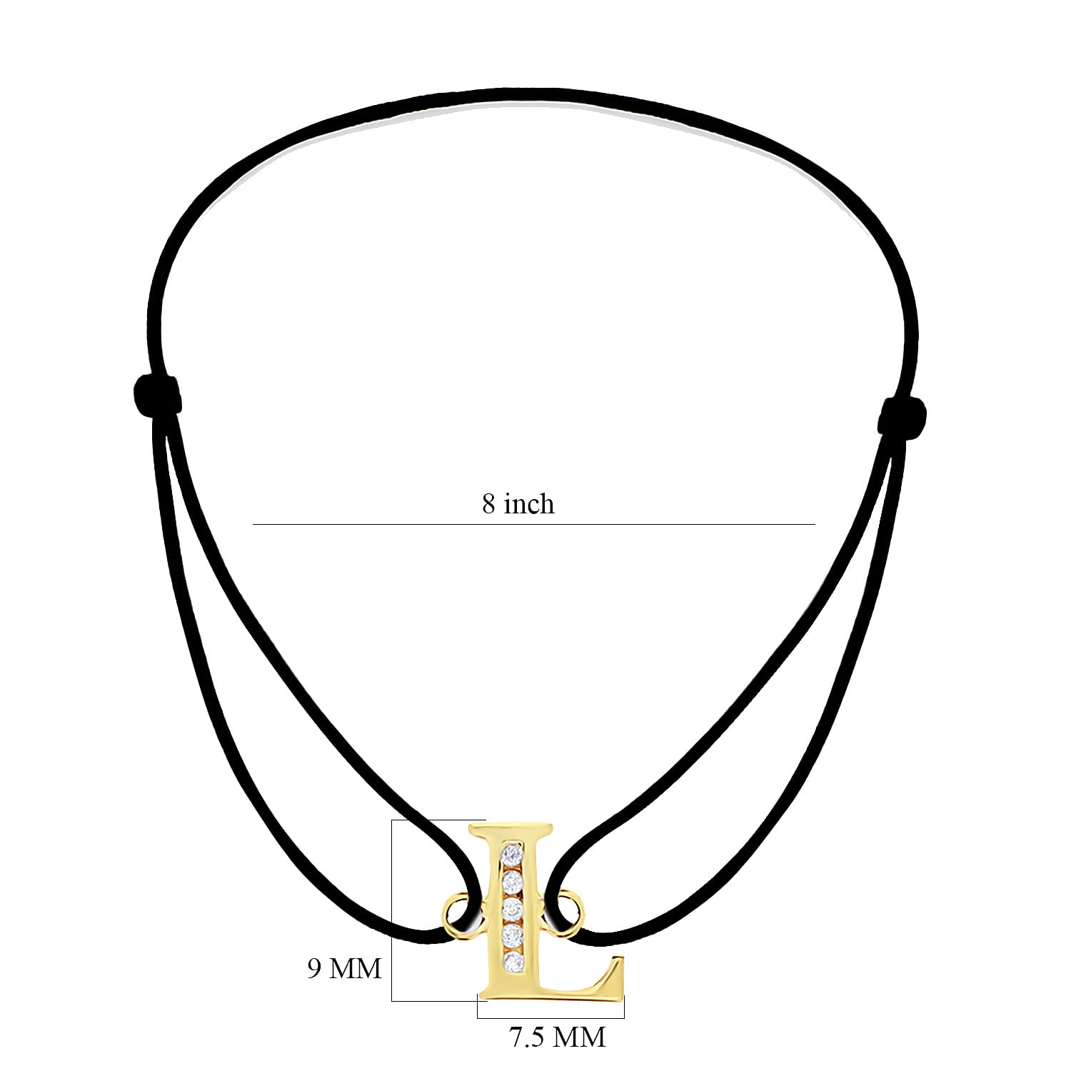 9K Yellow Gold  A   Cubic Zirconia  Bracelet (Size - 8) 0.03 ct,  Gold Wt. 0.35 Gms  0.025  Ct.