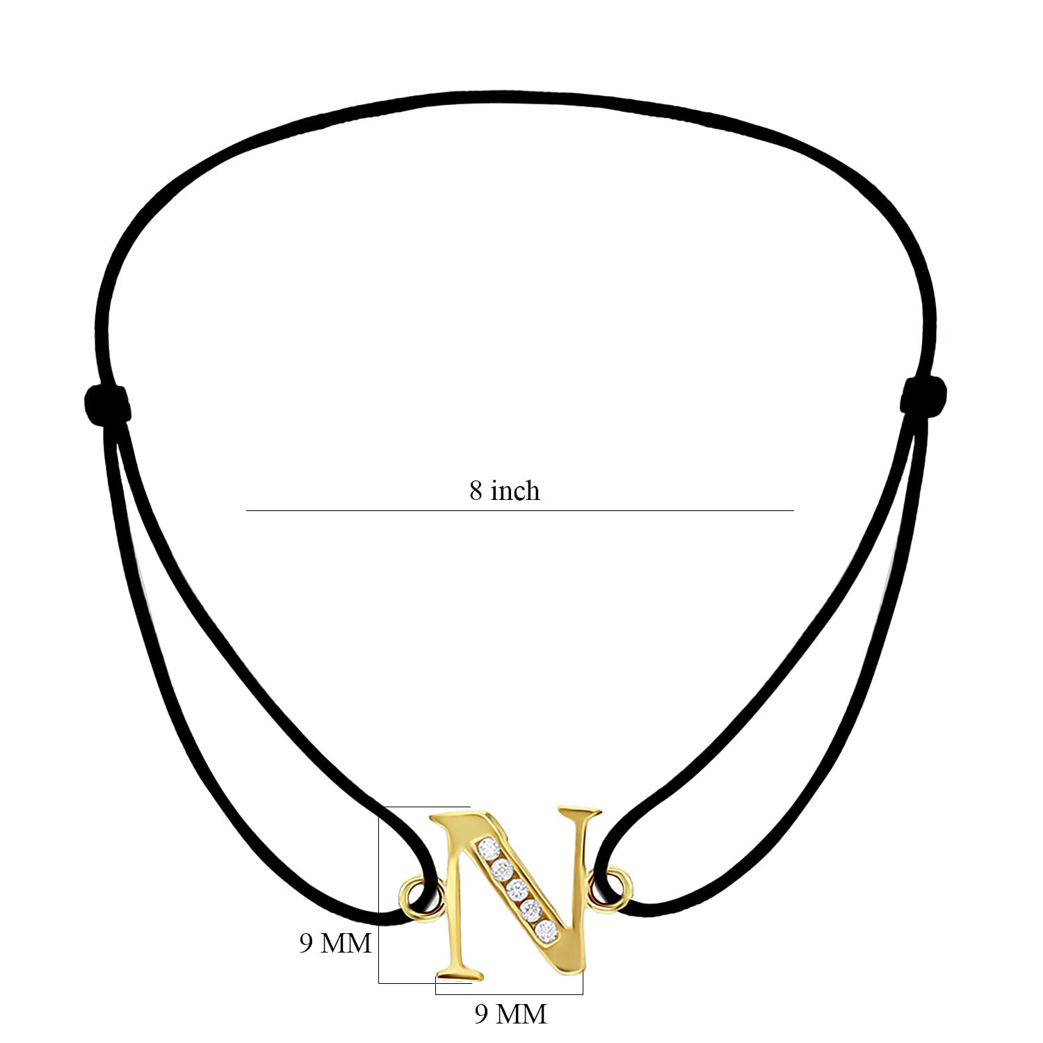 9K Yellow Gold  A   Cubic Zirconia  Bracelet (Size - 8) 0.03 ct,  Gold Wt. 0.42 Gms  0.025  Ct.