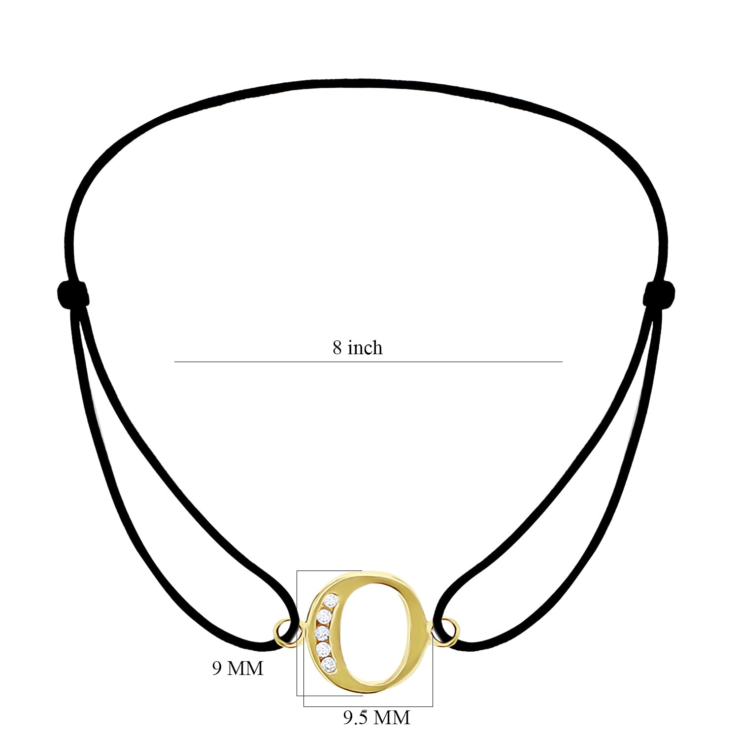 9K Yellow Gold  A   Cubic Zirconia  Bracelet (Size - 8) 0.03 ct,  Gold Wt. 0.45 Gms  0.025  Ct.