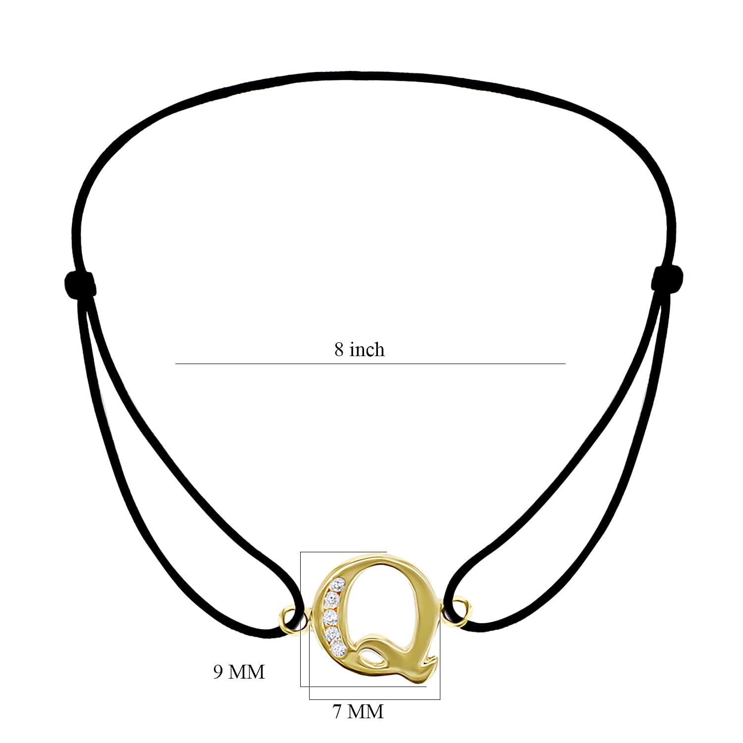 9K Yellow Gold  A   Cubic Zirconia  Bracelet (Size - 8) 0.03 ct,  Gold Wt. 0.58 Gms  0.025  Ct.