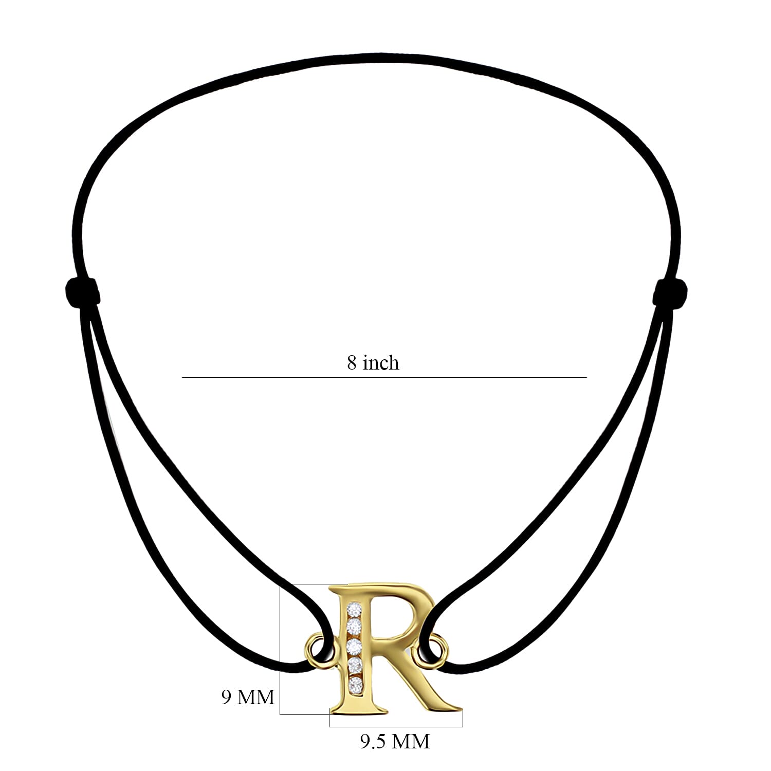 9K Yellow Gold  A   Cubic Zirconia  Bracelet (Size - 8) 0.55 ct,  Gold Wt. 0.55 Gms  0.550  Ct.