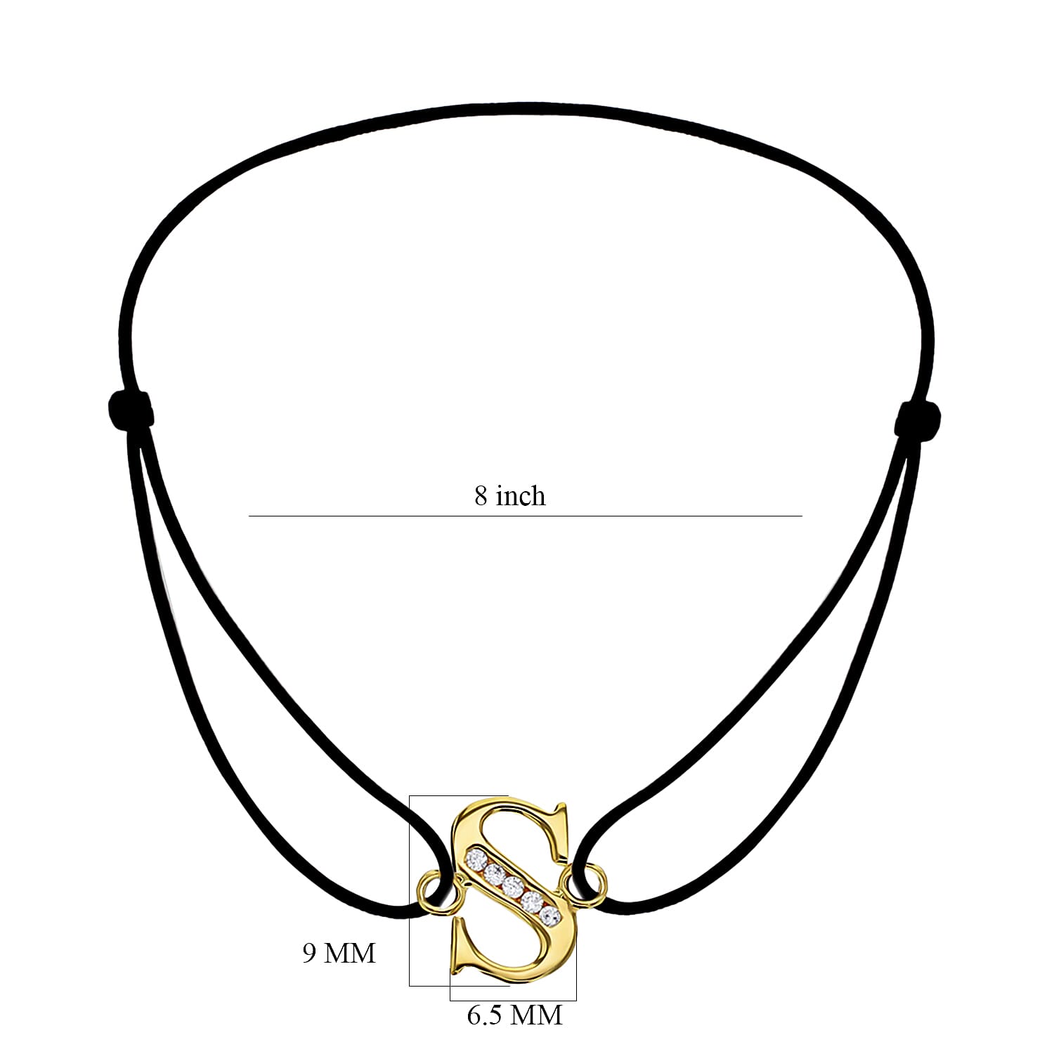 9K Yellow Gold  A   Cubic Zirconia  Bracelet (Size - 8) 0.03 ct,  Gold Wt. 0.44 Gms  0.025  Ct.