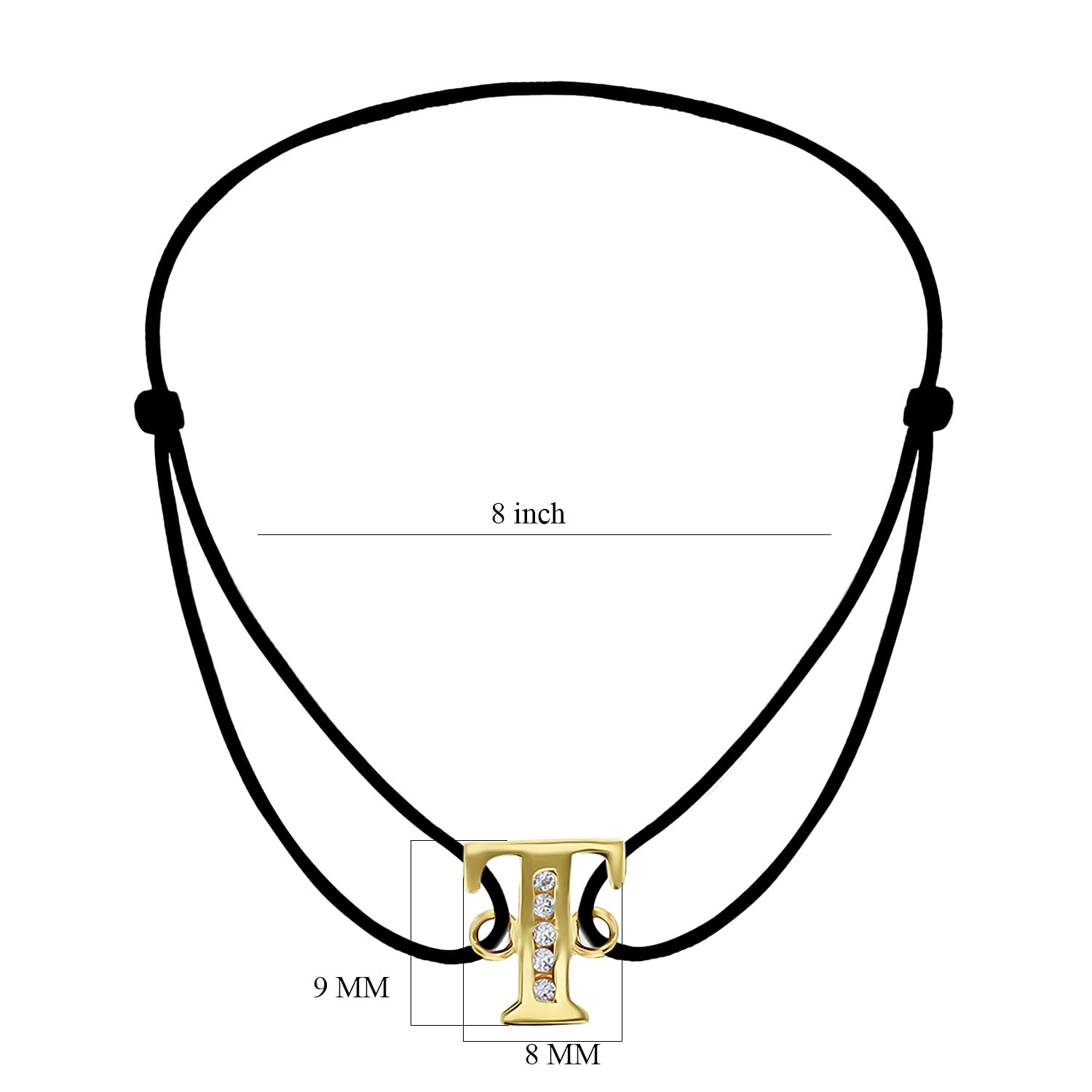 9K Yellow Gold  A   Cubic Zirconia  Bracelet (Size - 8) 0.03 ct,  Gold Wt. 0.42 Gms  0.025  Ct.