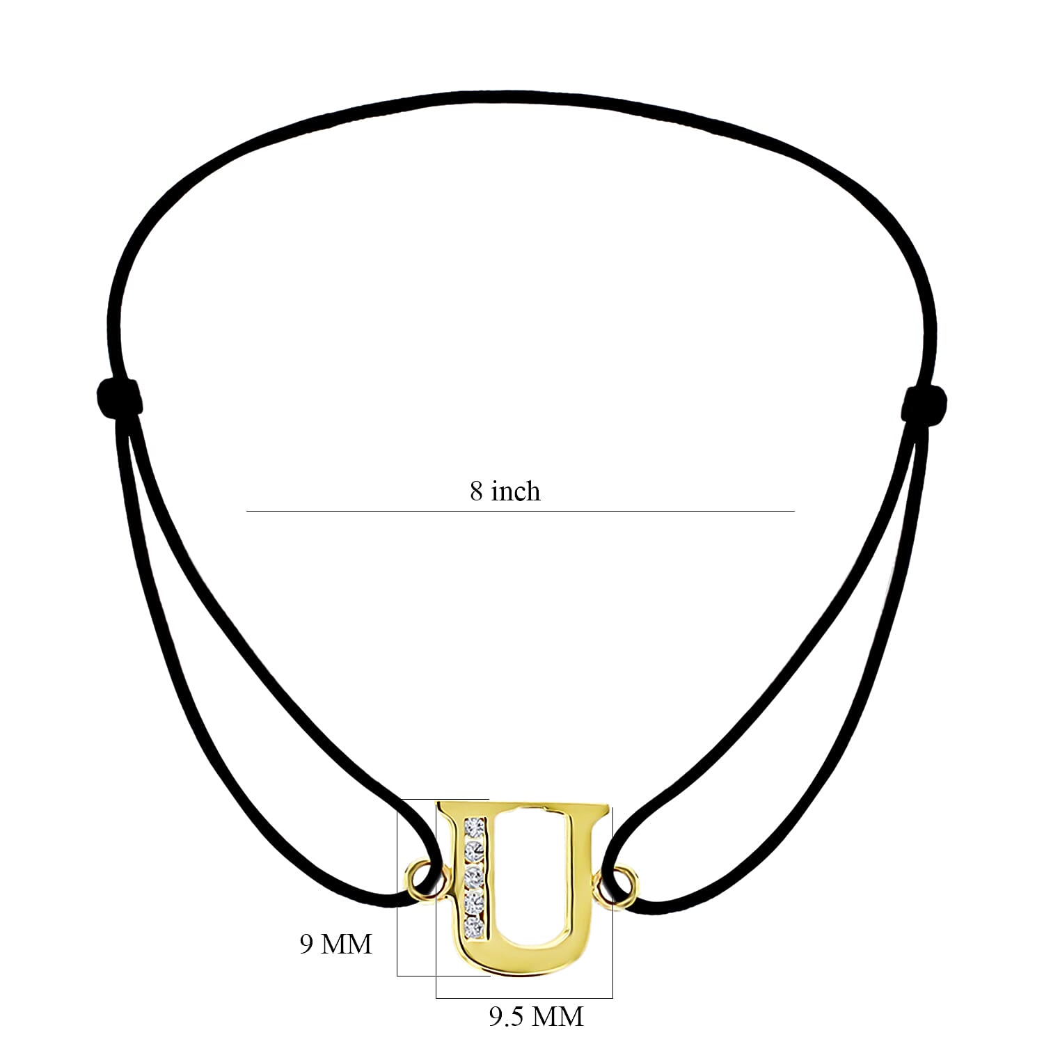 9K Yellow Gold  A   Cubic Zirconia  Bracelet (Size - 8) 0.03 ct,  Gold Wt. 0.48 Gms  0.025  Ct.