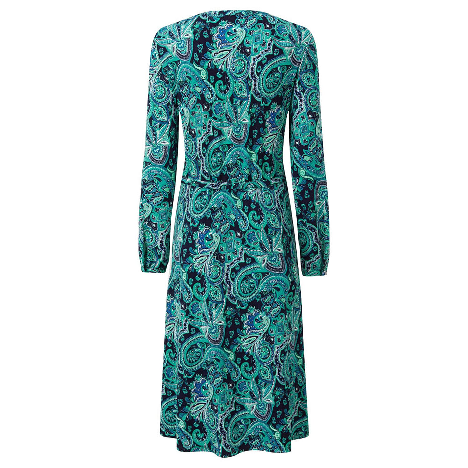 Emreco Long Sleeve Tie Waist Tiered Maxi Dress (Size 12) - Blue