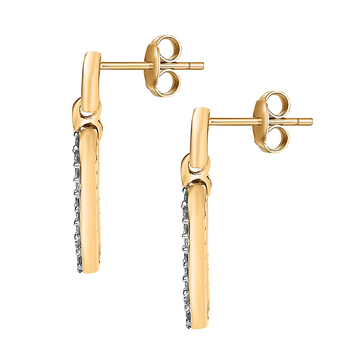 9K Yellow Gold SGL Certified Diamond (G-H) Stud Earrings 0.25 Ct