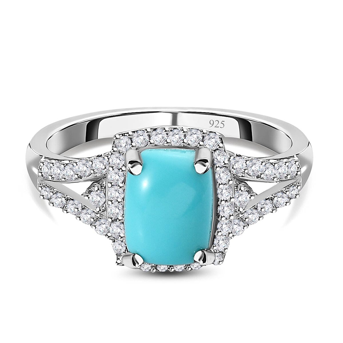 Arizona Sleeping Beauty Turquoise and Natural Zircon Ring in