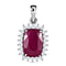 9K White Gold AA African Ruby and White Moissanite Pendant 11.638  Ct.