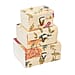 Set of 3 Floral Print Bamboo Organizer Large Medium and Small - Cream