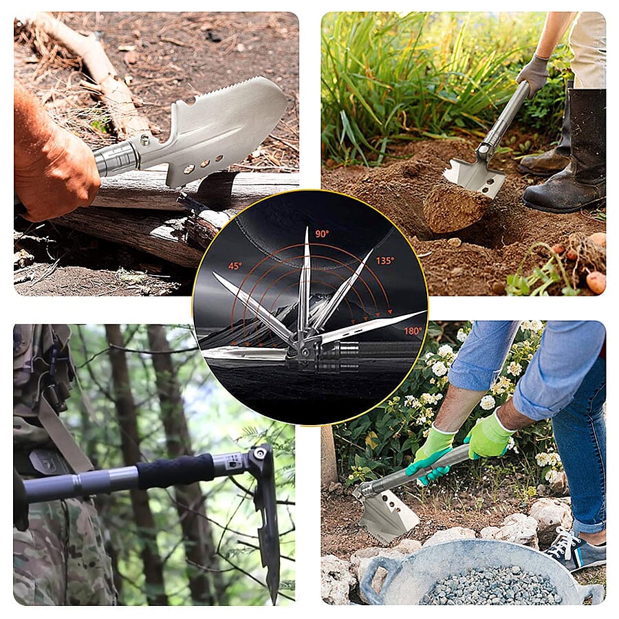 Multi-Purpose Folding Survival Shovel - Black