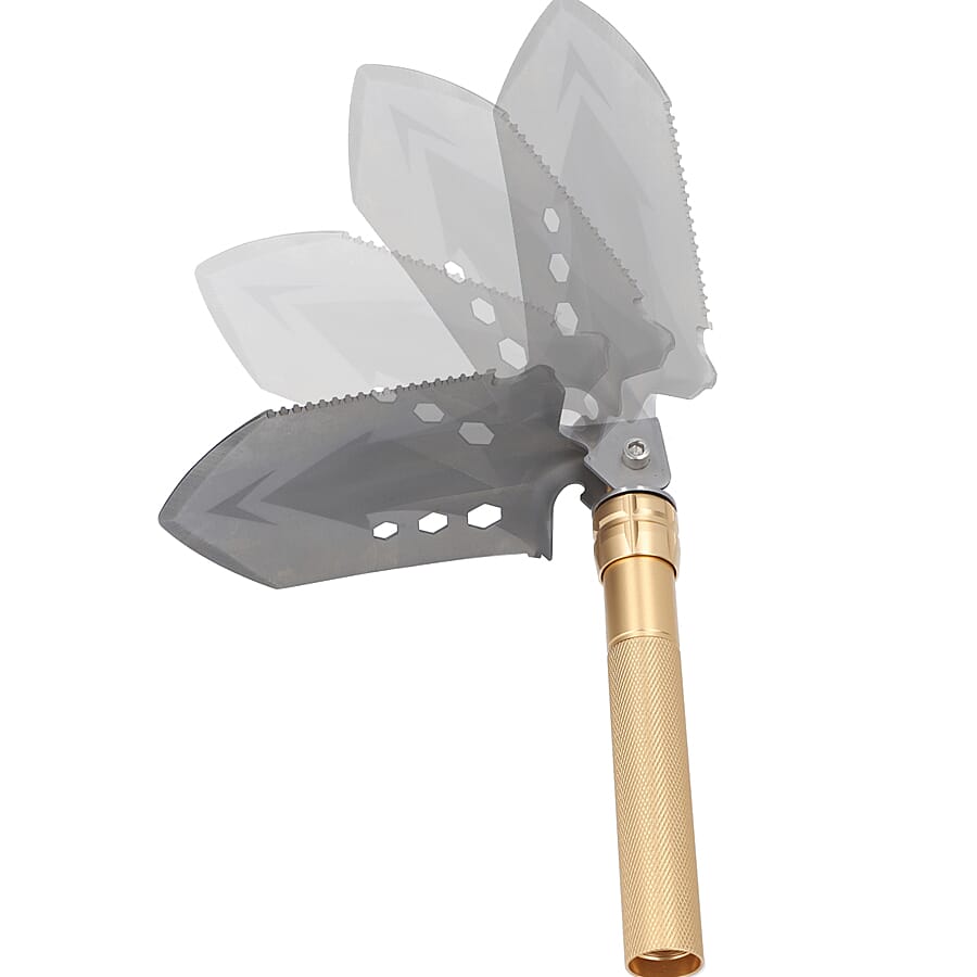 12 in 1 Multi-Purpose Folding Extra Strong Garden Spade - Shovel - Golden