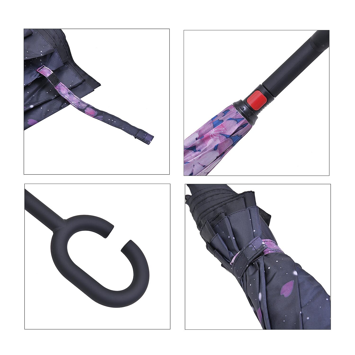 Floral Pattern Double Layer Canopy Inverted Umbrella (Size 82X10 CM) - Blossom