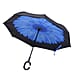 Floral Pattern Double Layer Canopy Inverted Umbrella (Size 82X10 CM) - Blue & Black