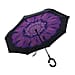 Floral Pattern Double Layer Canopy Inverted Umbrella (Size 82X10 CM) - Purple & Black