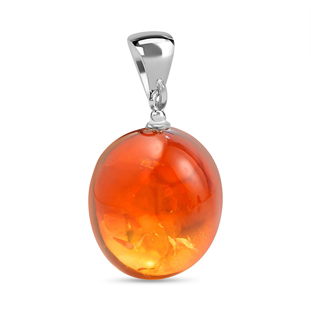 Amber Pendant in Sterling Silver