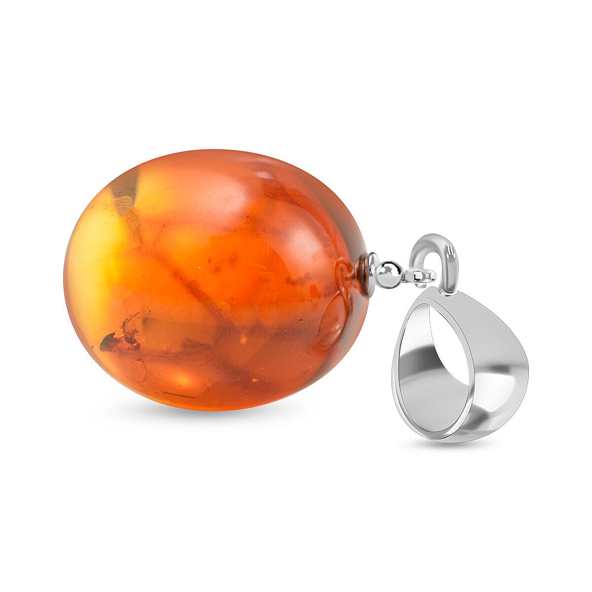 Amber Pendant in Sterling Silver