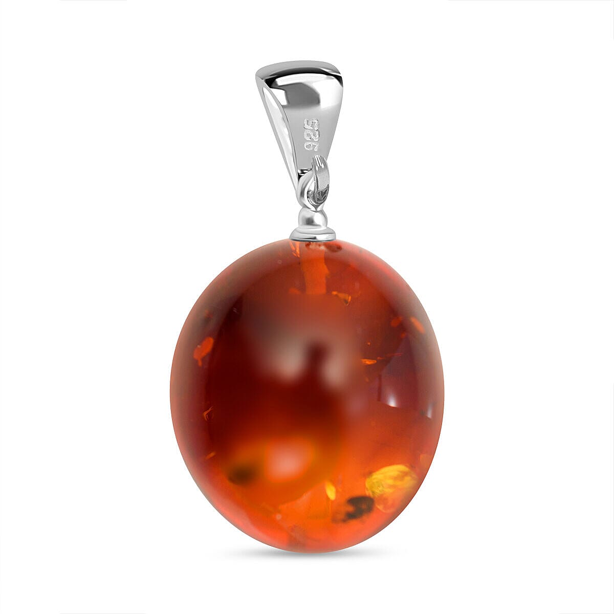 Amber Pendant in Sterling Silver