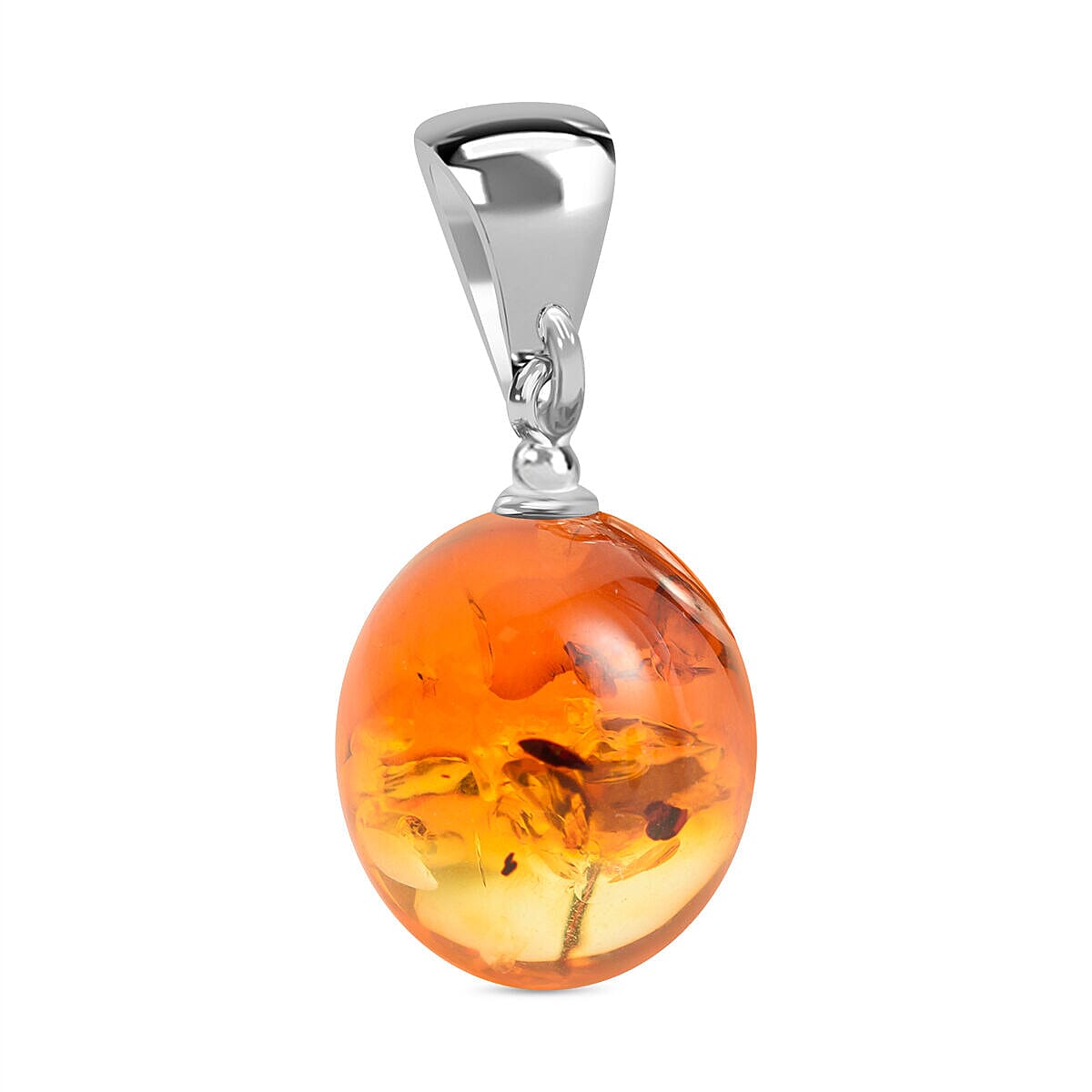 Amber Pendant in Sterling Silver