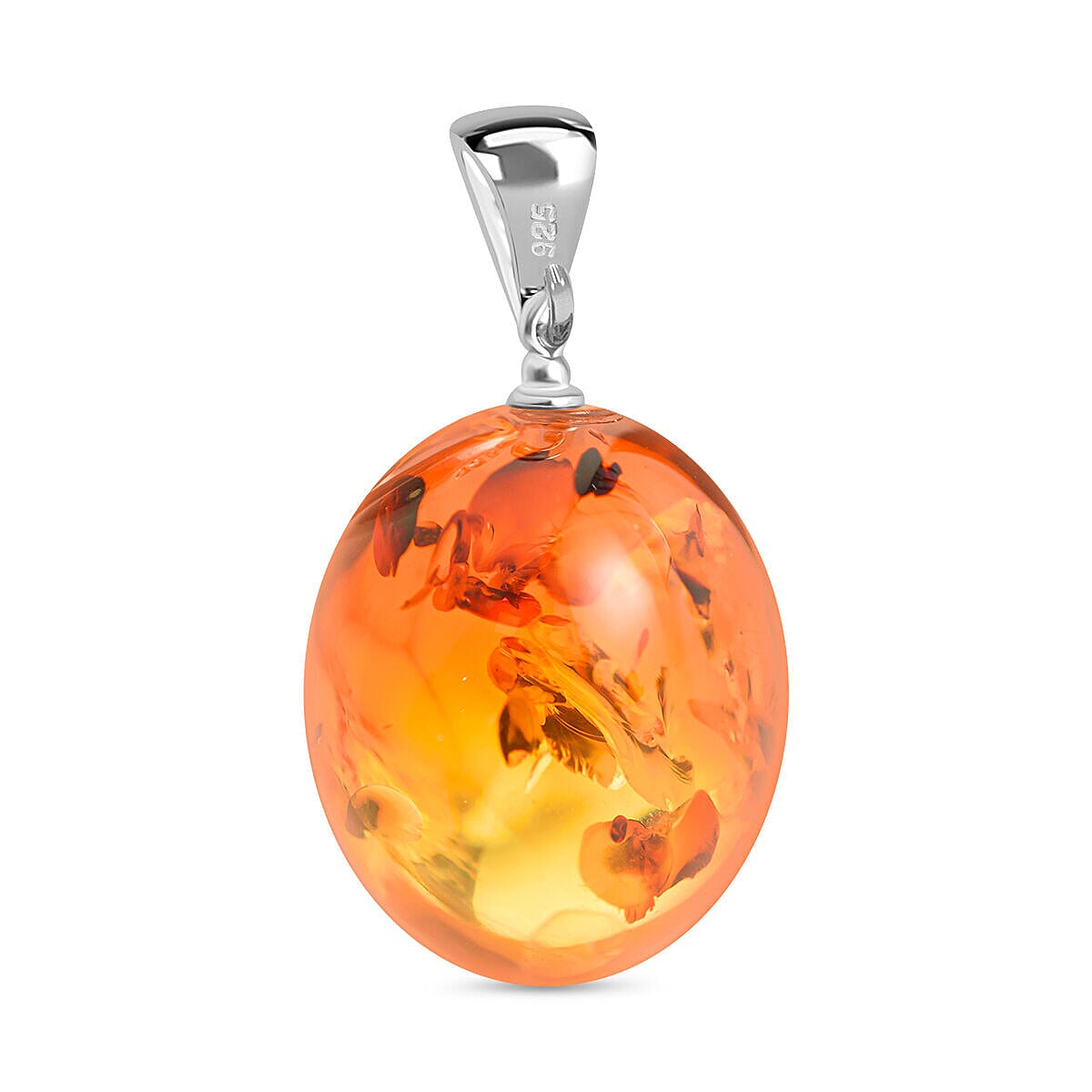 Amber Pendant in Sterling Silver