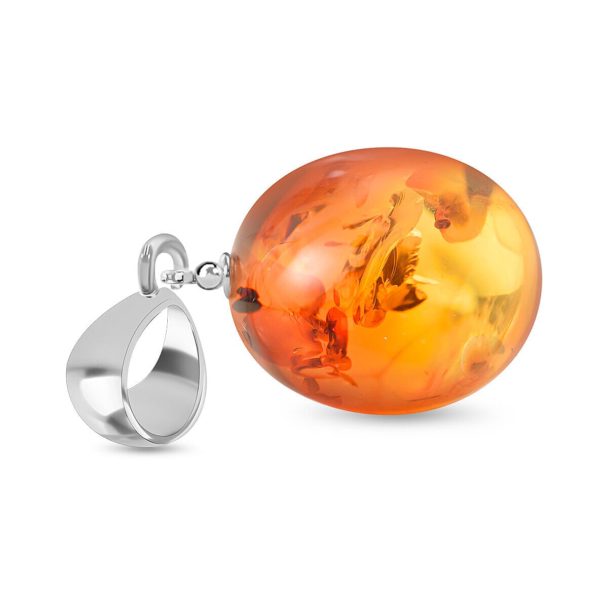 Amber Pendant in Sterling Silver