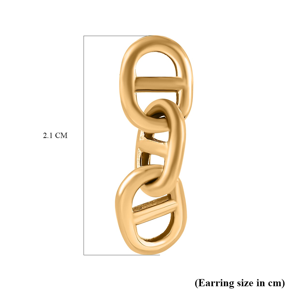 Designer Inspired 9K Yellow Gold Anchor Link Dangle Earrings 2.10 grams