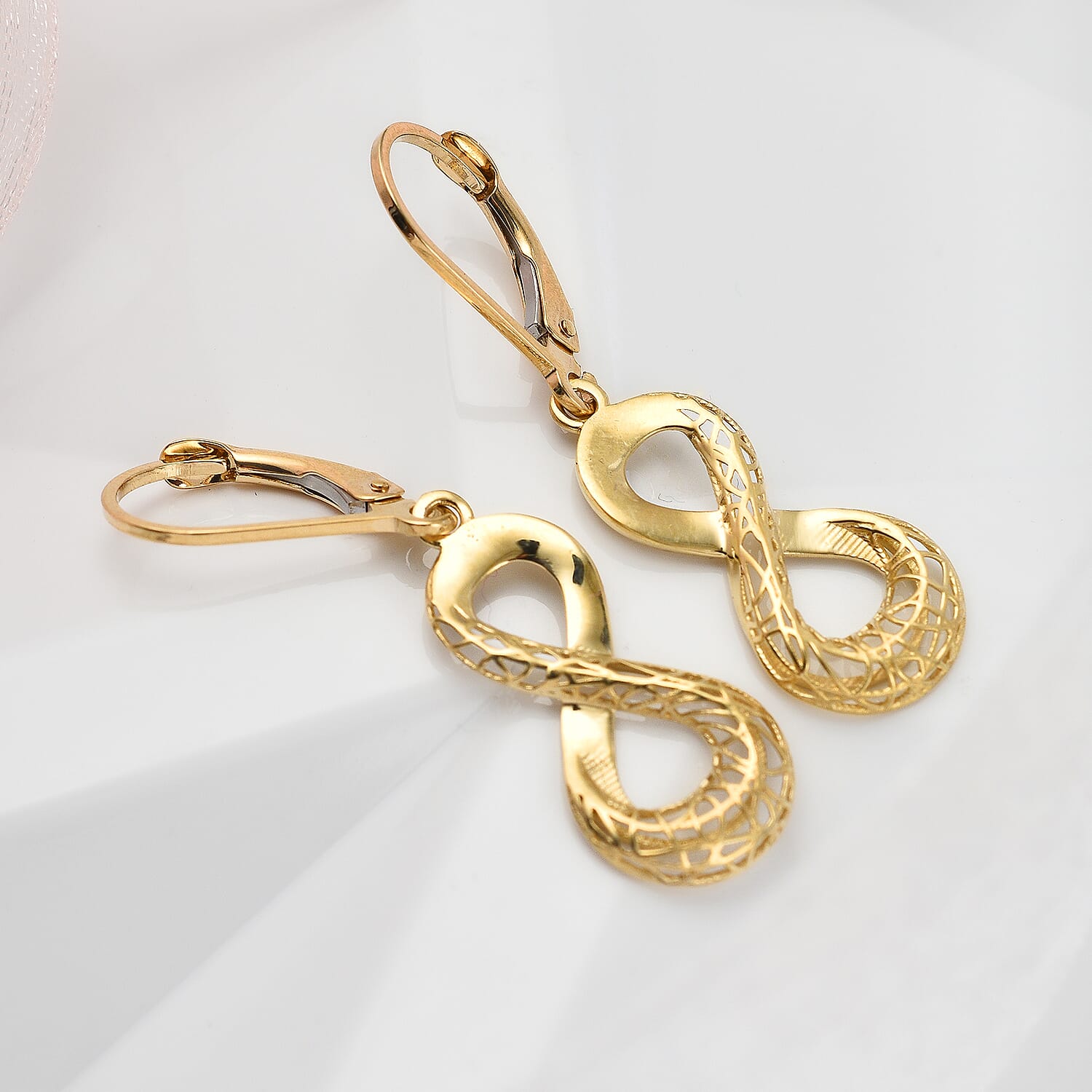 Hatton Garden Closeout - 9K Yellow Gold Infinity Earrings