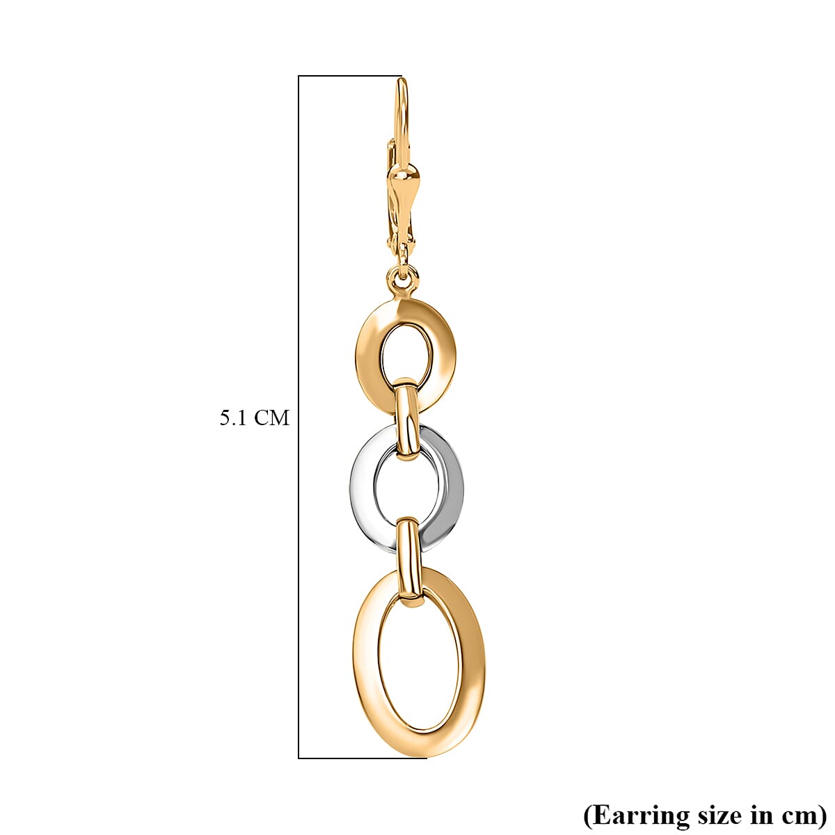 Otttoman Treasures - 9K Yellow Gold & Rhodium Overlay Trilogy Oval Drop Earrings