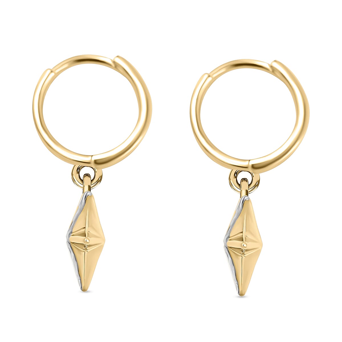 Las Vegas Closeout Deal - 9K Yellow and White Gold Star Earrings