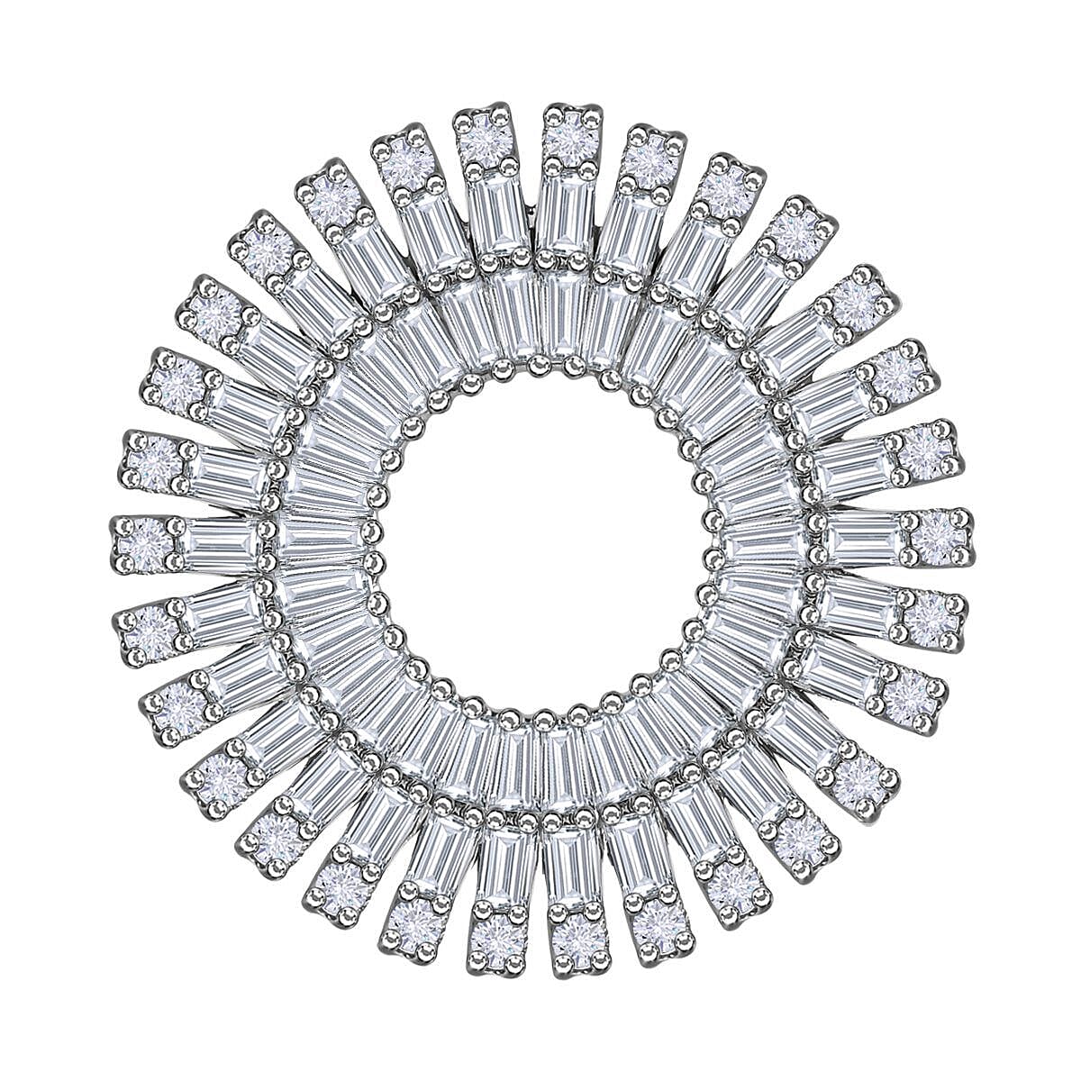 JCK Vegas CloseOut- 900 Platinum SGL Certified (I1-G-H) Diamond Sunburst Pendant 1.00 Ct.