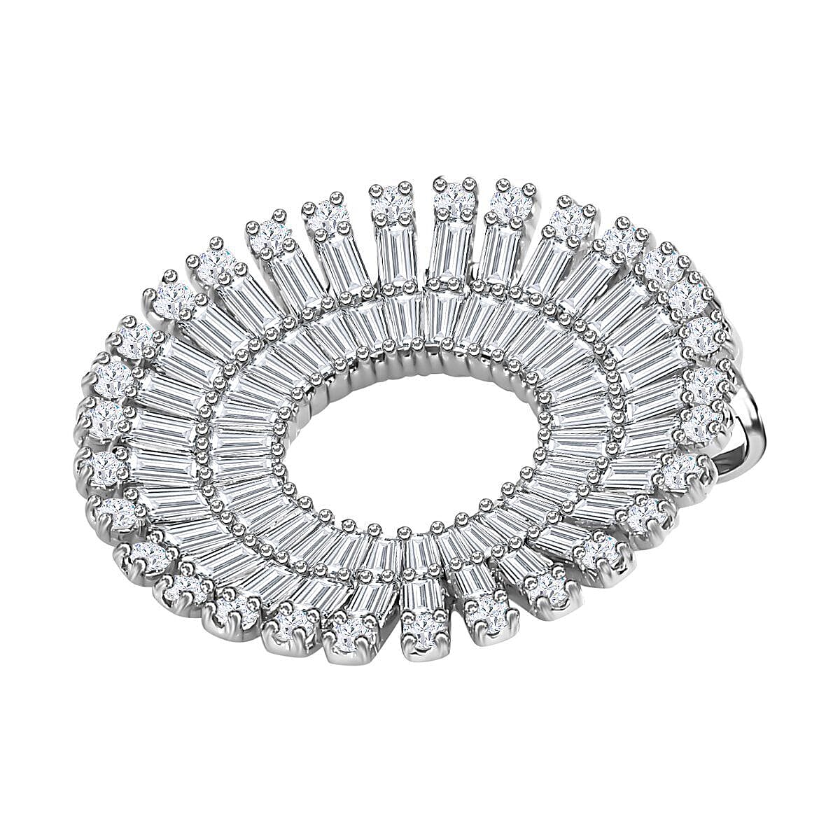 JCK Vegas CloseOut- 900 Platinum SGL Certified (I1-G-H) Diamond Sunburst Pendant 1.00 Ct.