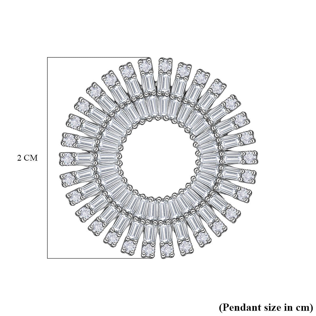 JCK Vegas CloseOut- 900 Platinum SGL Certified (I1-G-H) Diamond Sunburst Pendant 1.00 Ct.